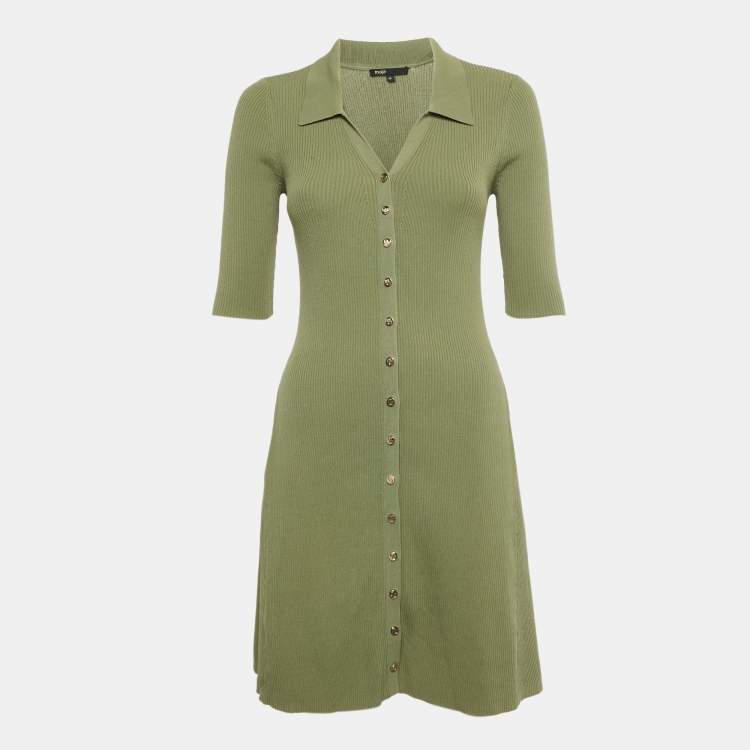 Pre Owned Maje Green Knit Mini Dress M