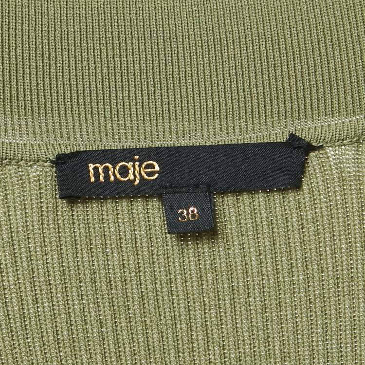 Pre Owned Maje Green Knit Mini Dress M