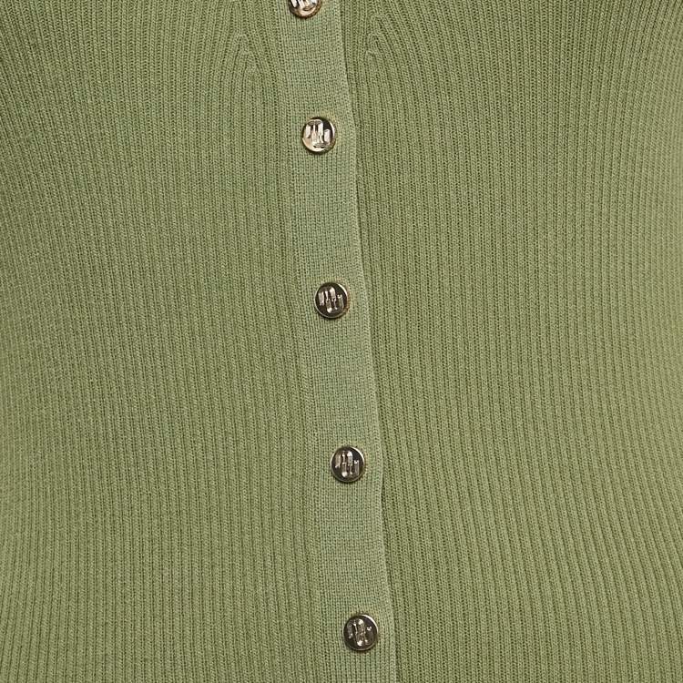 Pre Owned Maje Green Knit Mini Dress M