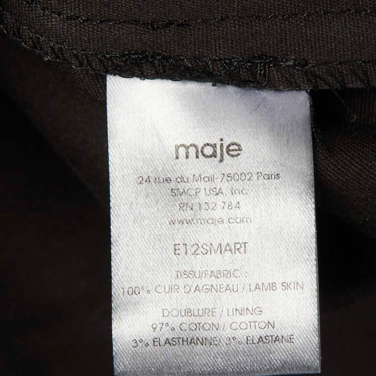 Pre Owned Maje Black Leather Smart Skinny Pants M