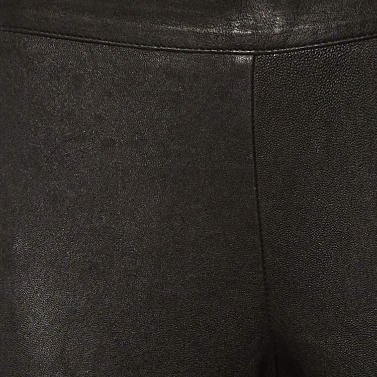 Pre Owned Maje Black Leather Smart Skinny Pants M