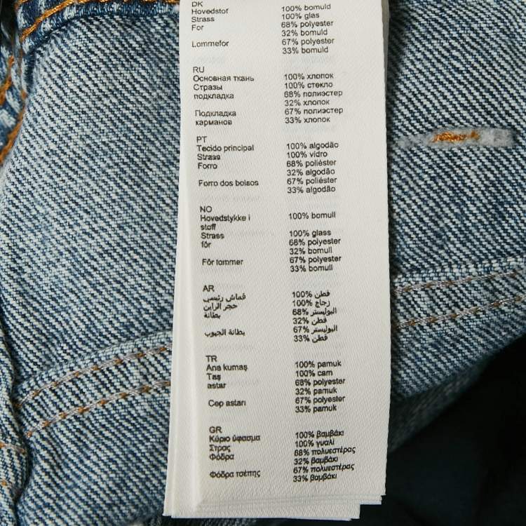 Pre Owned Maje Blue Washed Denim Rhinestone Embellished Shorts M