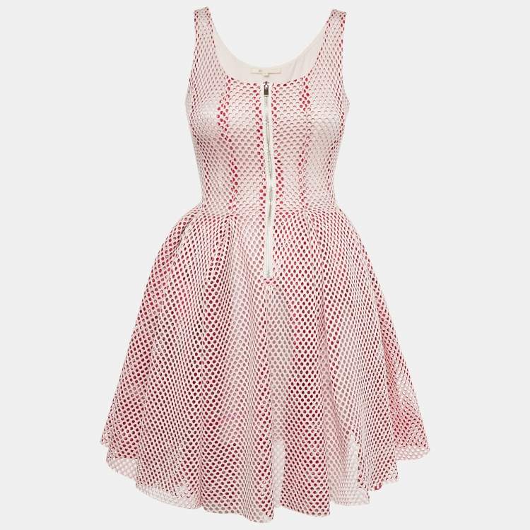 Pre Owned Maje Pink Mesh Sleeveless Mini Dress S 