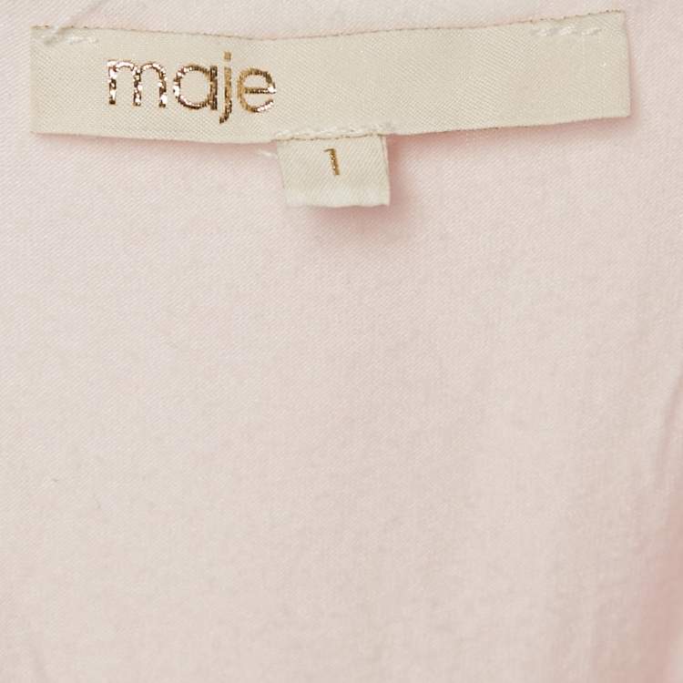 Pre Owned Maje Pink Mesh Sleeveless Mini Dress S 