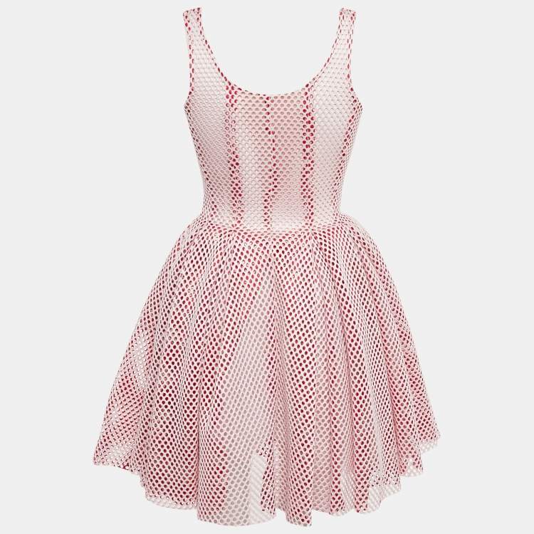 Pre Owned Maje Pink Mesh Sleeveless Mini Dress S 