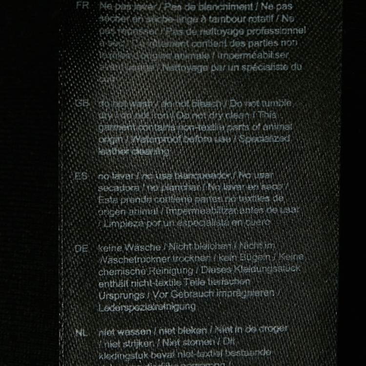 Pre Owned Maje Black Leather Buttoned Mini Dress S