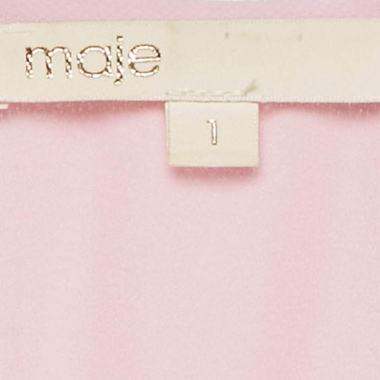 Pre Owned Maje Lilac Crepe Pleated Rocket Midi Dress S