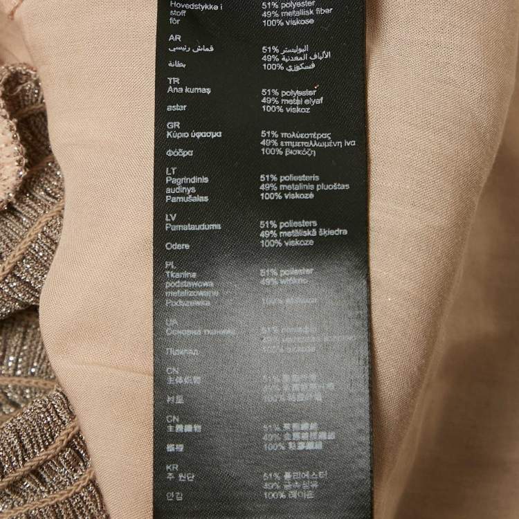 Pre Owned Maje Multicolor Lamé Tiered Midi Dress S