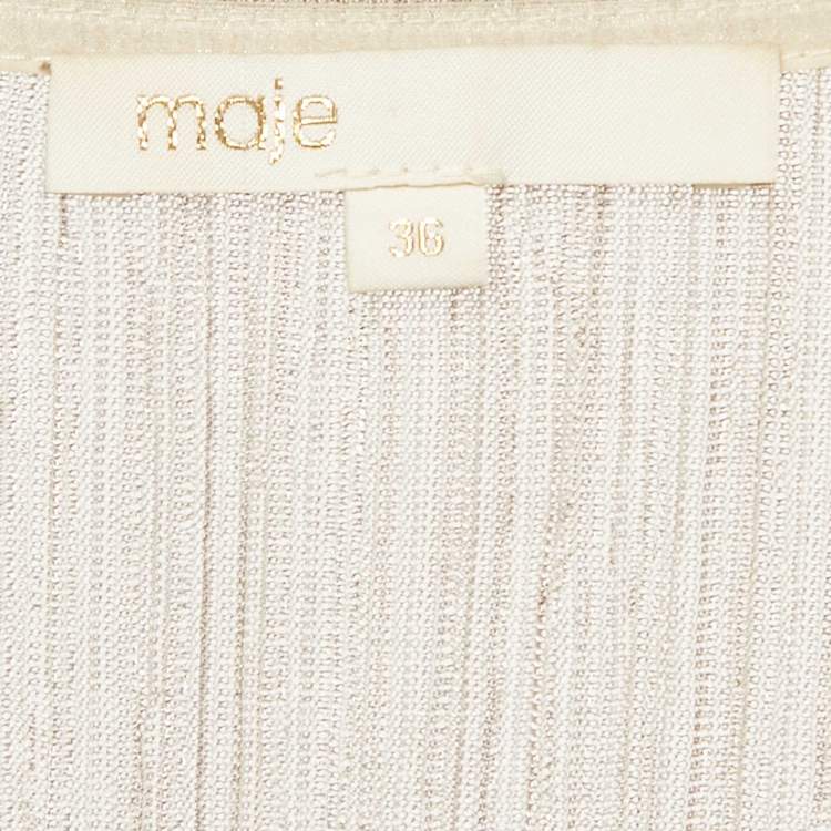 Pre Owned Maje Multicolor Lamé Tiered Midi Dress S