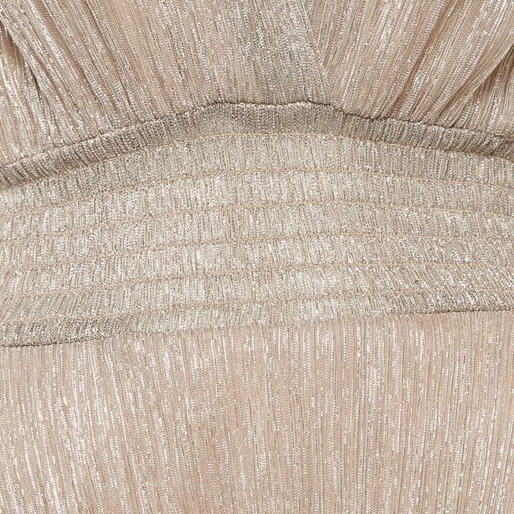 Pre Owned Maje Multicolor Lamé Tiered Midi Dress S