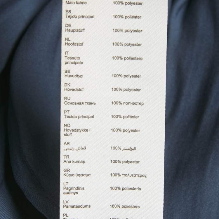 Pre Owned Maje Navy Blue Satin Ruffled Mini Dress S