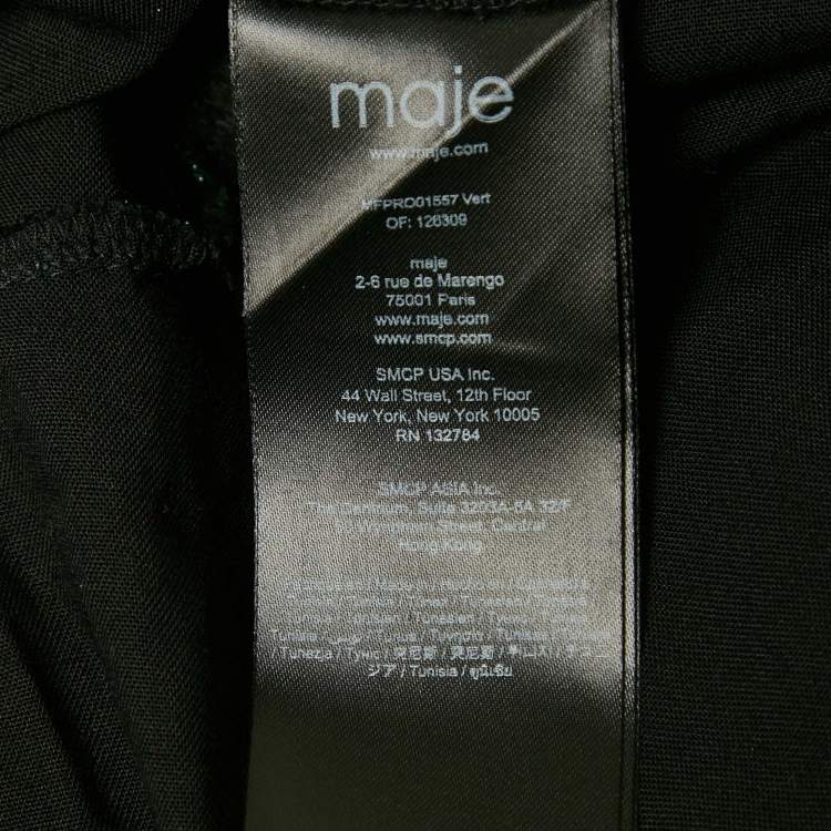 Pre Owned Maje Green Lurex Tiered Maxi Dress M