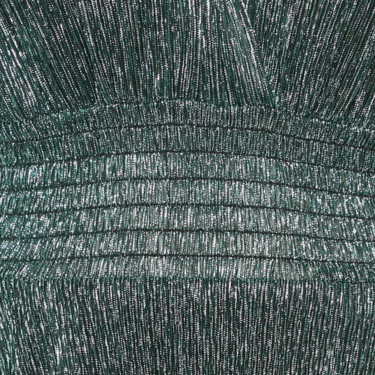 Pre Owned Maje Green Lurex Tiered Maxi Dress M