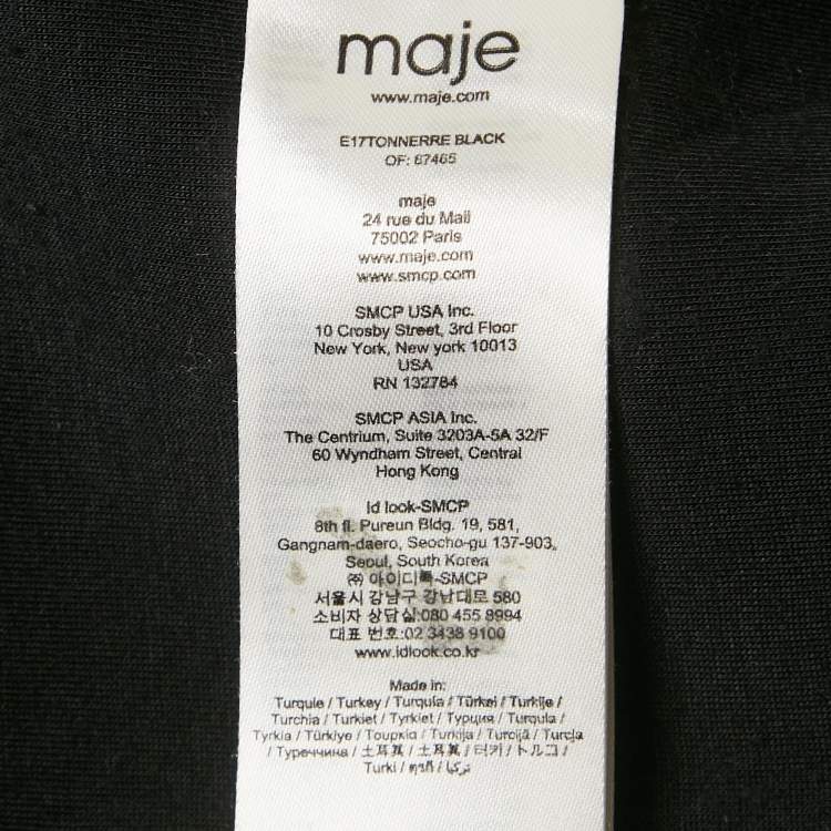 Pre Owned Maje Black Embroidered Wings Crepe Sweatshirt S