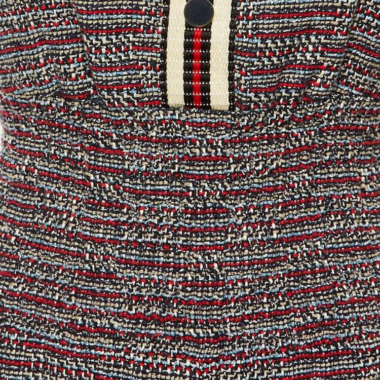 مملوكة مسبقًا Maje Navy Blue Tweed Patelle Sleeveless Jumpsuit M