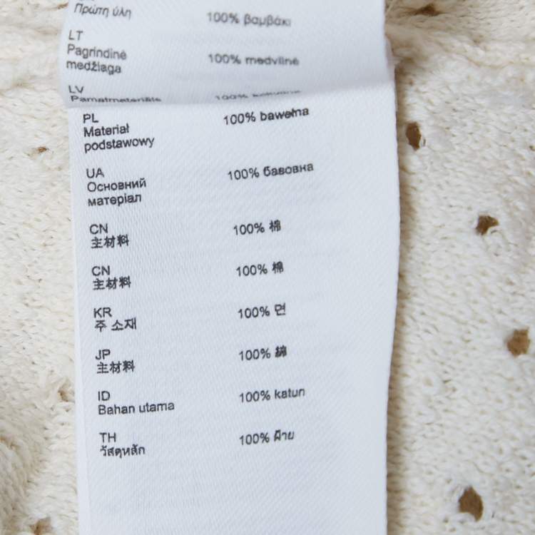 Pre Owned Maje Orange/White Crochet Mini Dress S