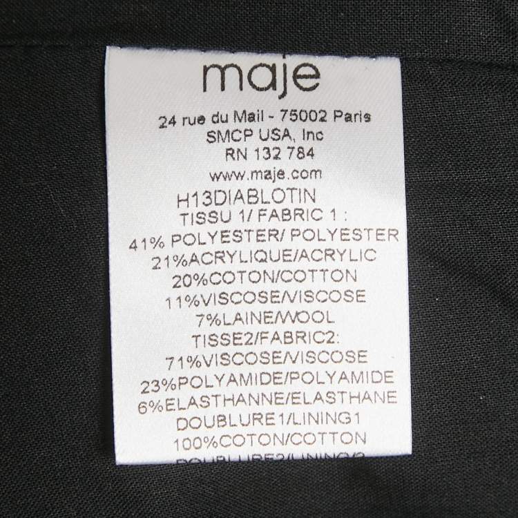 Pre Owned جاكيت مفتوح من الأمام بتفاصيل لوريكس قطن أسود ماج مقاس متوسط - ميديوم