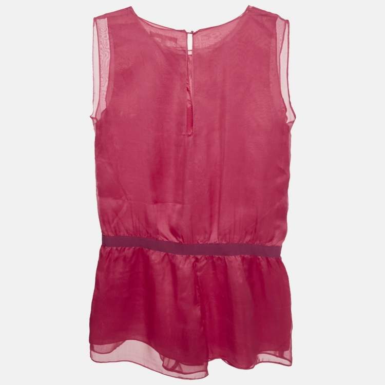 مملوكة مسبقًا Maje Pink Silk Playsuit S