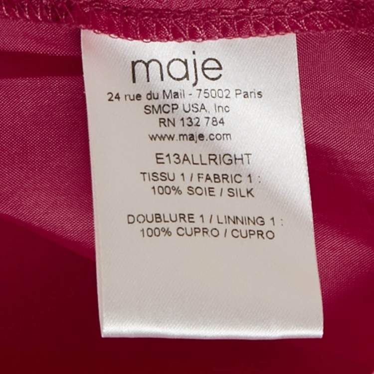 مملوكة مسبقًا Maje Pink Silk Playsuit S
