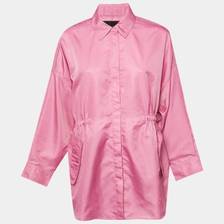 مملوكة مسبقًا Maje Pink Nylon Oversized Windbreaker Shirt  S 