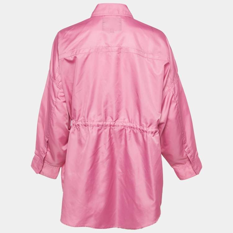 مملوكة مسبقًا Maje Pink Nylon Oversized Windbreaker Shirt  S 