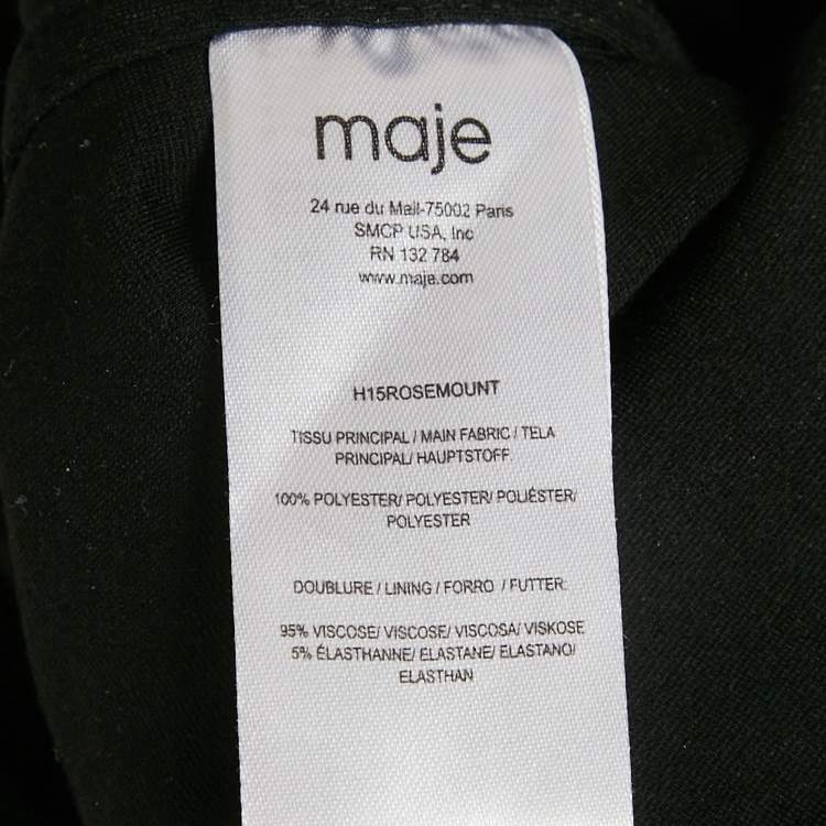 Pre Owned Maje Navy Blue Mesh Rosemount Mini Dress L