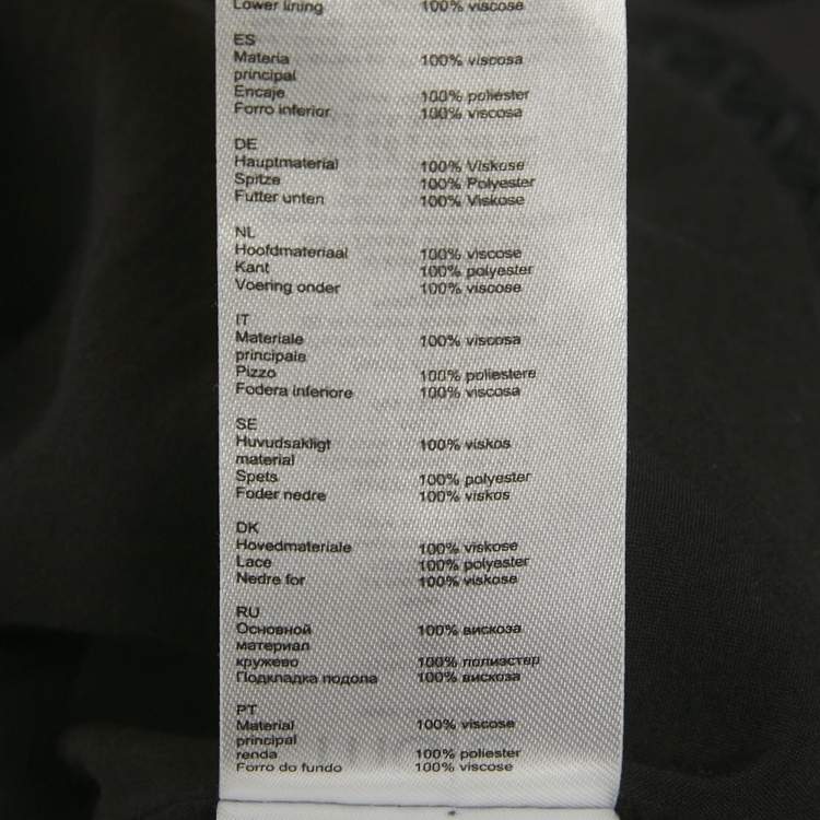 Pre Owned Maje Blak Crepe Cutwork Lace Detail Mini Dress S