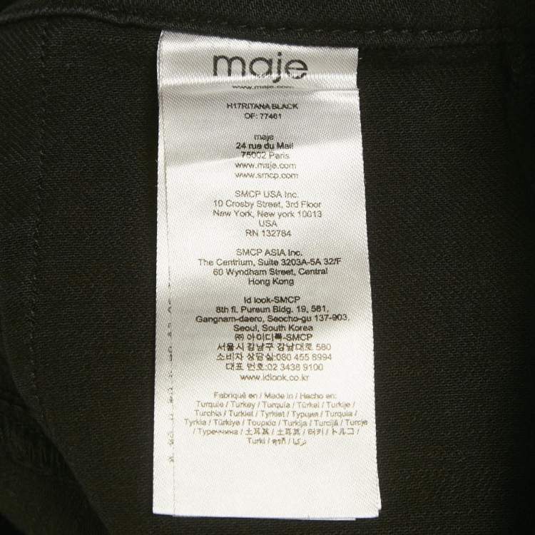 Pre Owned Maje Black Denim Strap Detail Ritana Mini Skirt S
