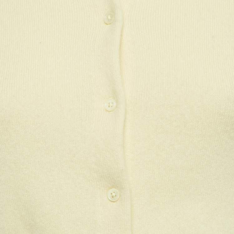 Pre Owned Maje Yellow Cashmere Buttoned Cardigan S