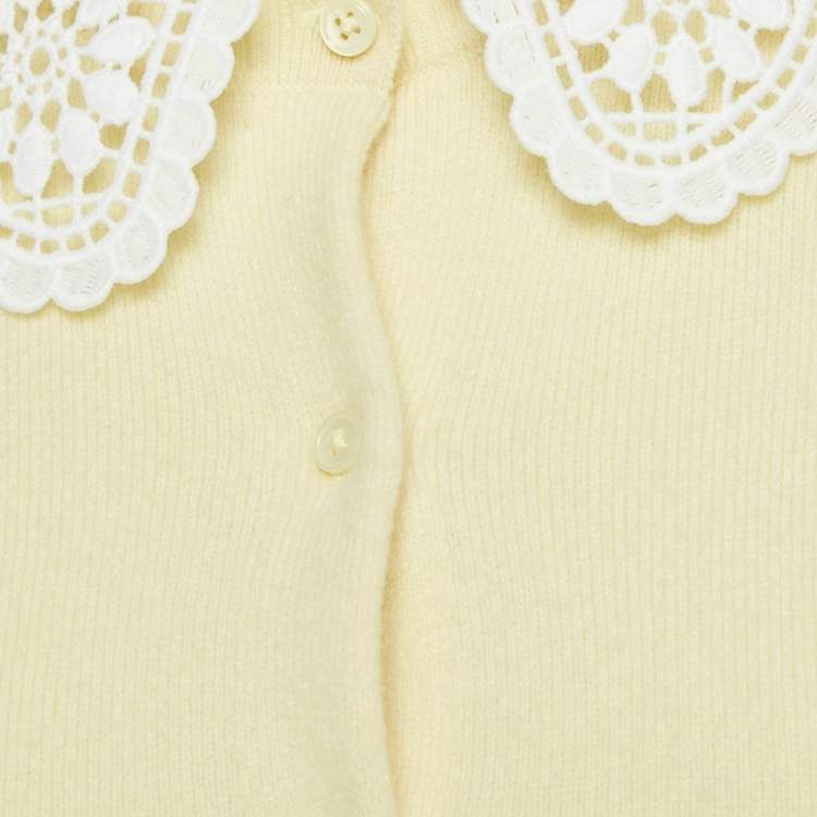 Pre Owned Maje Yellow Cashmere Buttoned Cardigan S