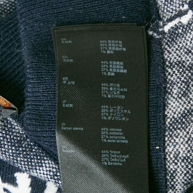 Pre Owned Maje Blue Monogram Jacquard Knit Mini Skirt M