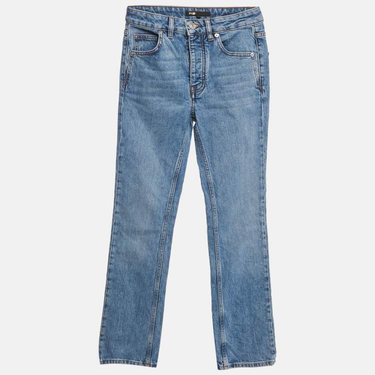 Pre Owned Maje Blue Denim Straight Leg Jeans S Waist 26"