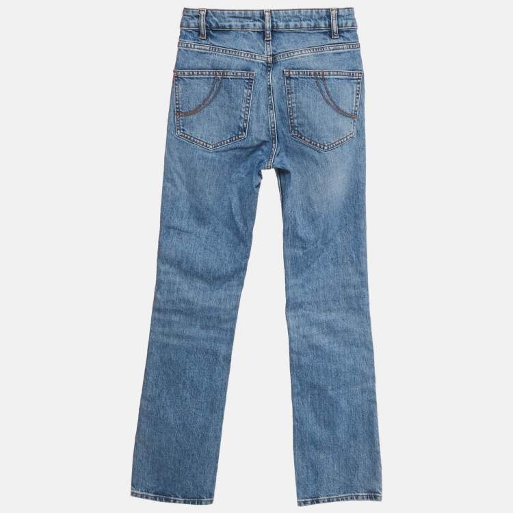 Pre Owned Maje Blue Denim Straight Leg Jeans S Waist 26"