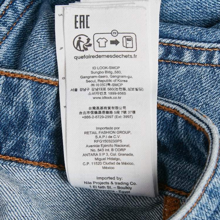 Pre Owned Maje Blue Denim Straight Leg Jeans S Waist 26"