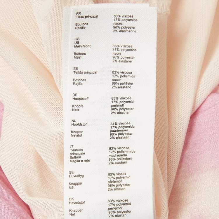 Pre Owned Maje Pink Tie-Dye Print Crepe Ruche Mini Dress S