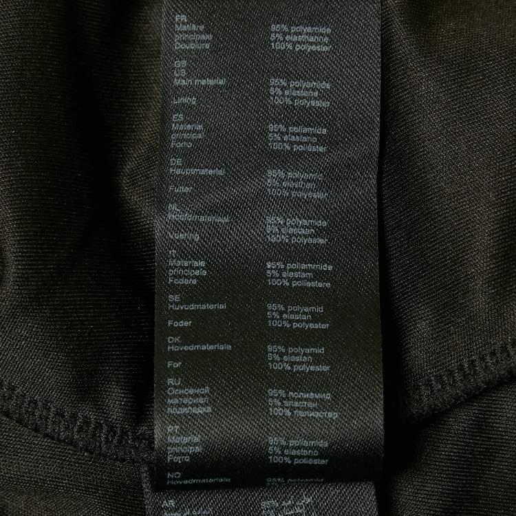 مملوكة مسبقًا Maje Black Semi Sheer Stretch Lace Cutaway Maxi Dress L