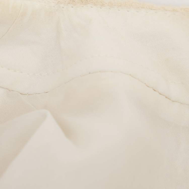 Pre Owned Maje Cream Tweed Mini Dress S