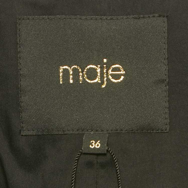 مملوكة مسبقًا Maje Black Sequin Cropped Jacket S