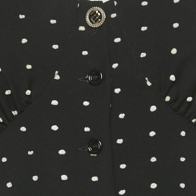 Pre Owned Maje Black Plumetis Crepe Collared Playsuit S