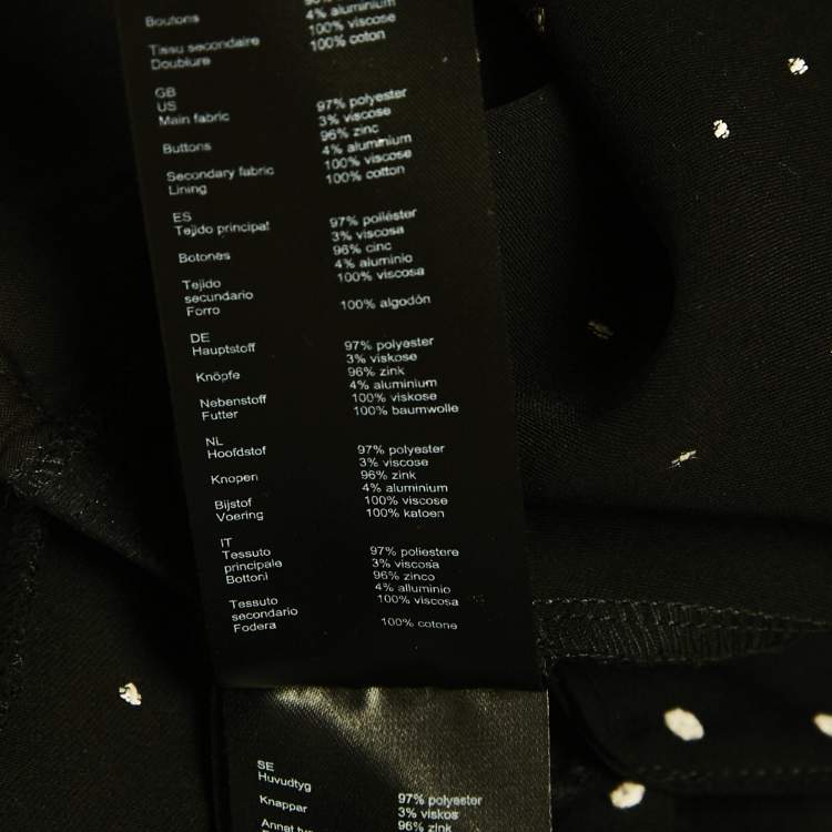 Pre Owned Maje Black Plumetis Crepe Collared Playsuit S