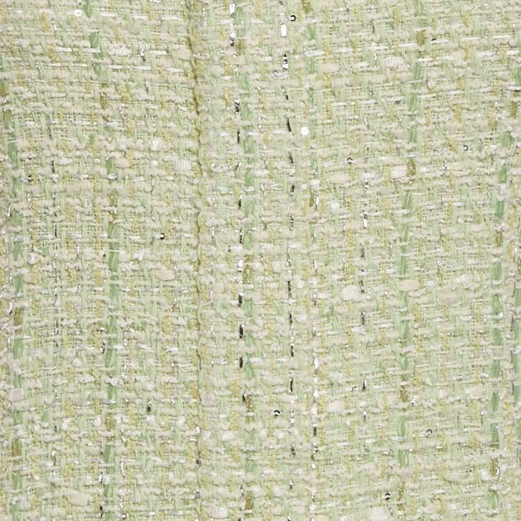 Pre Owned Maje Green Shiny Tweed Mini Dress M