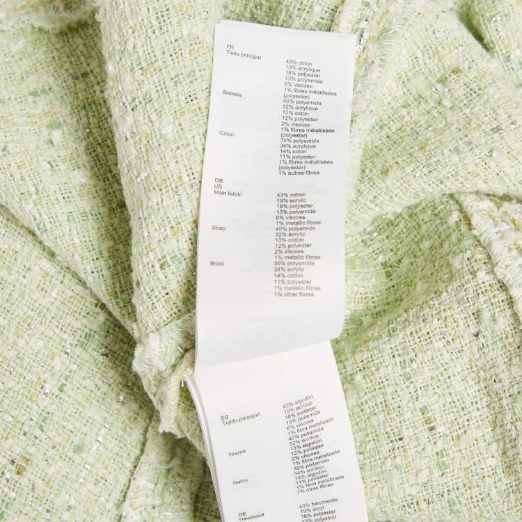 Pre Owned Maje Green Shiny Tweed Mini Dress M