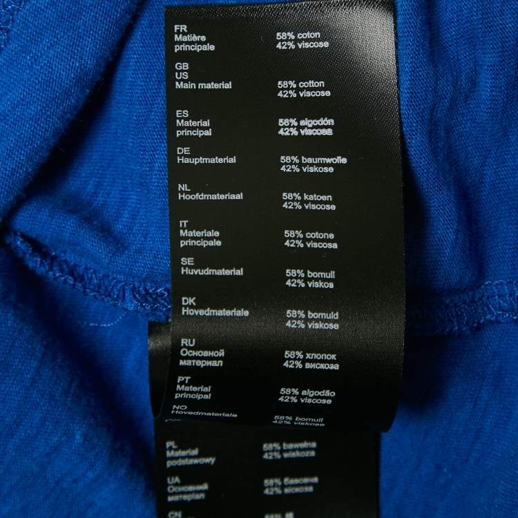 Pre Owned Maje Blue Rhinestone Detail Jersey T-Shirt L