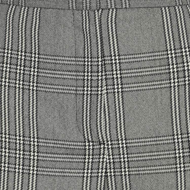 مملوكة مسبقًا Maje Grey Checked Gabbardine Trousers M