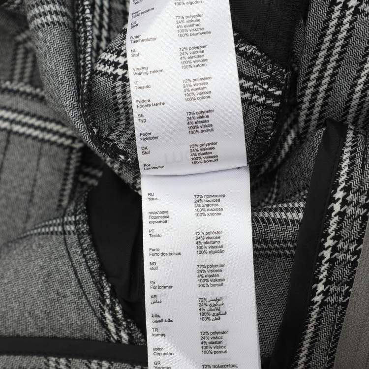 مملوكة مسبقًا Maje Grey Checked Gabbardine Trousers M