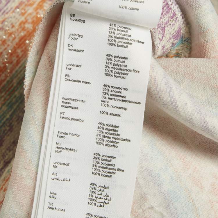 Pre Owned Maje Multicolor Lurex Tweed Cut Out Mini Dress L