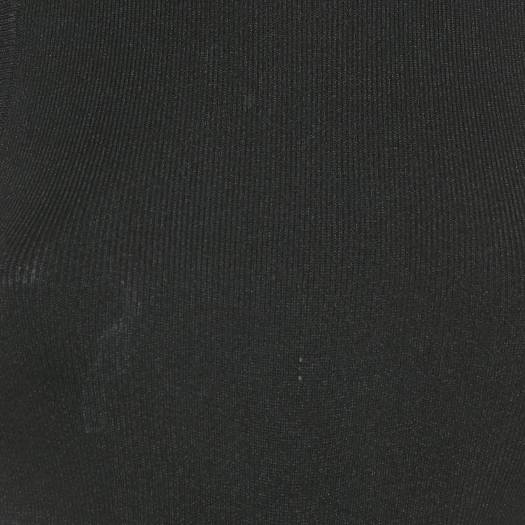 Pre Owned Maje Black Rib Knit Open-Waist Mini Dress S