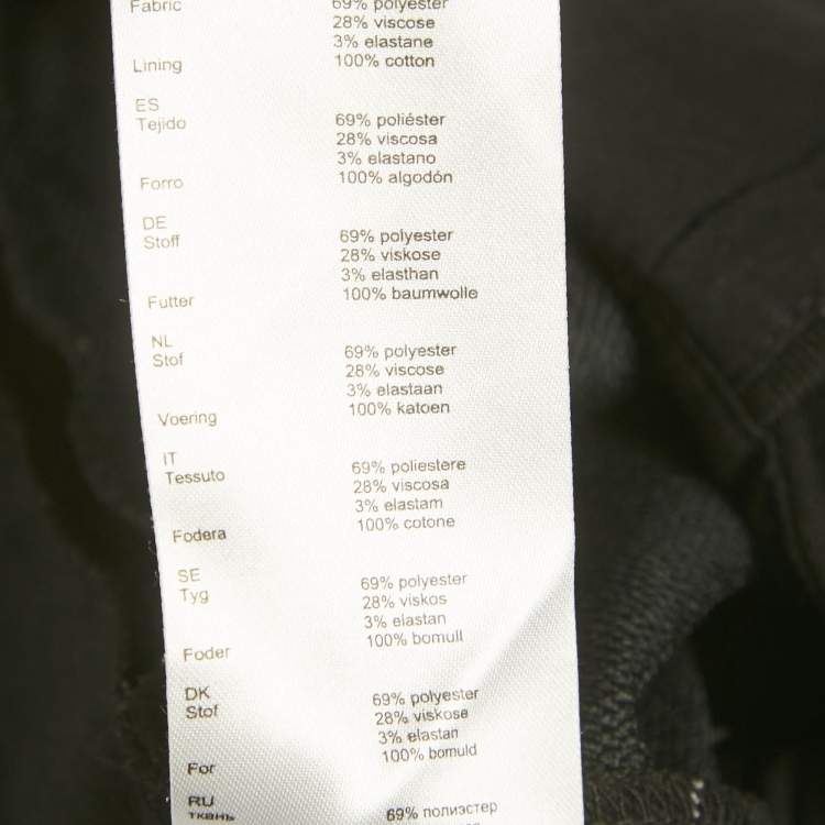 Pre Owned Maje Black Windowpane Gabardine Joly Pinafore Dress M