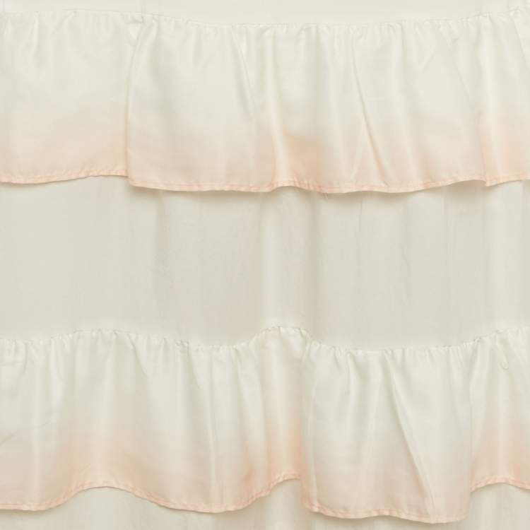 Pre Owned Maje White Silk Ralaxy Ombre Dress S