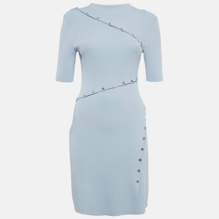 مملوكة مسبقًا Maje Blue Rib Knit Shorts Dress M